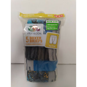 Boys "NEW in Package" Fruit of the Loom, 5 pack boxer briefs, Size M, 10-12